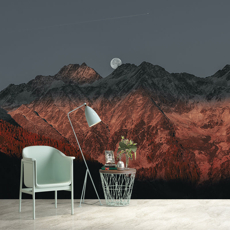 Mountain Range Stain Resistant Mural Washable Wallpaper Sitting Room Wall Mural
