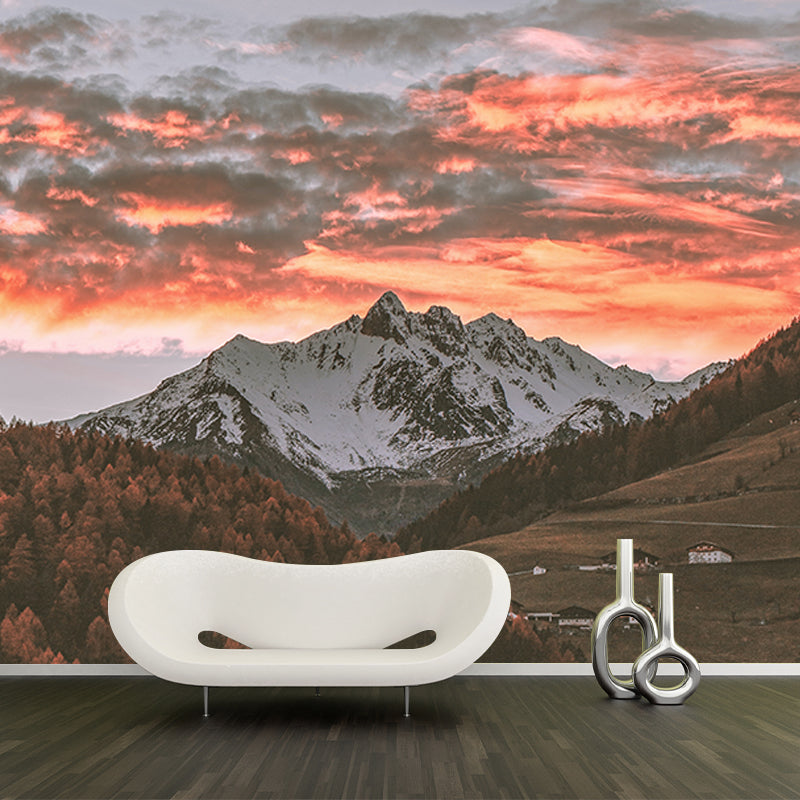 Photography Mountain Range Mural Mildew Resistant Wallpaper Sleeping Room Wall Mural