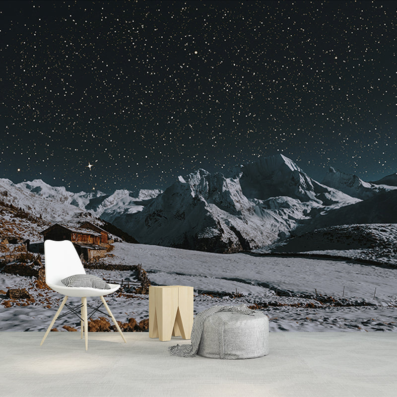 Photography Mountain Range Mural Mildew Resistant Wallpaper Sleeping Room Wall Mural