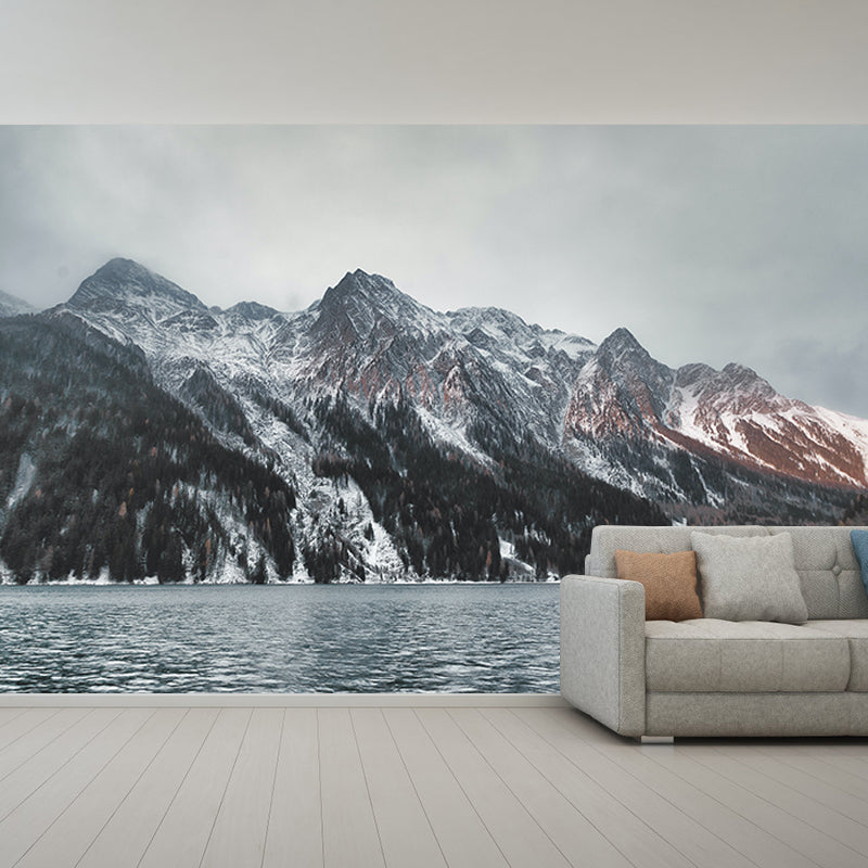 Beautiful Photography Mural Wallpaper Mountain Range Decorative Indoor Wall Mural