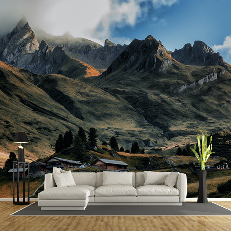 Beautiful Photography Mural Wallpaper Mountain Range Decorative Indoor Wall Mural