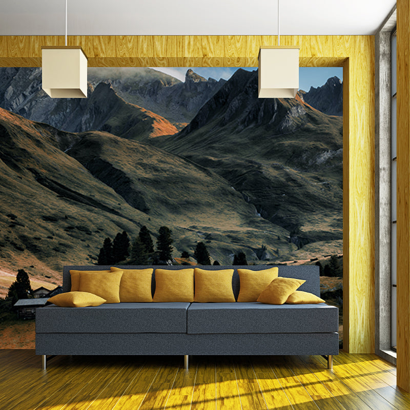 Beautiful Photography Mural Wallpaper Mountain Range Decorative Indoor Wall Mural