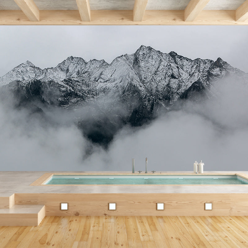 Photography Stain Resistant Mural Wallpaper Mountain Range Living Room Wall Mural