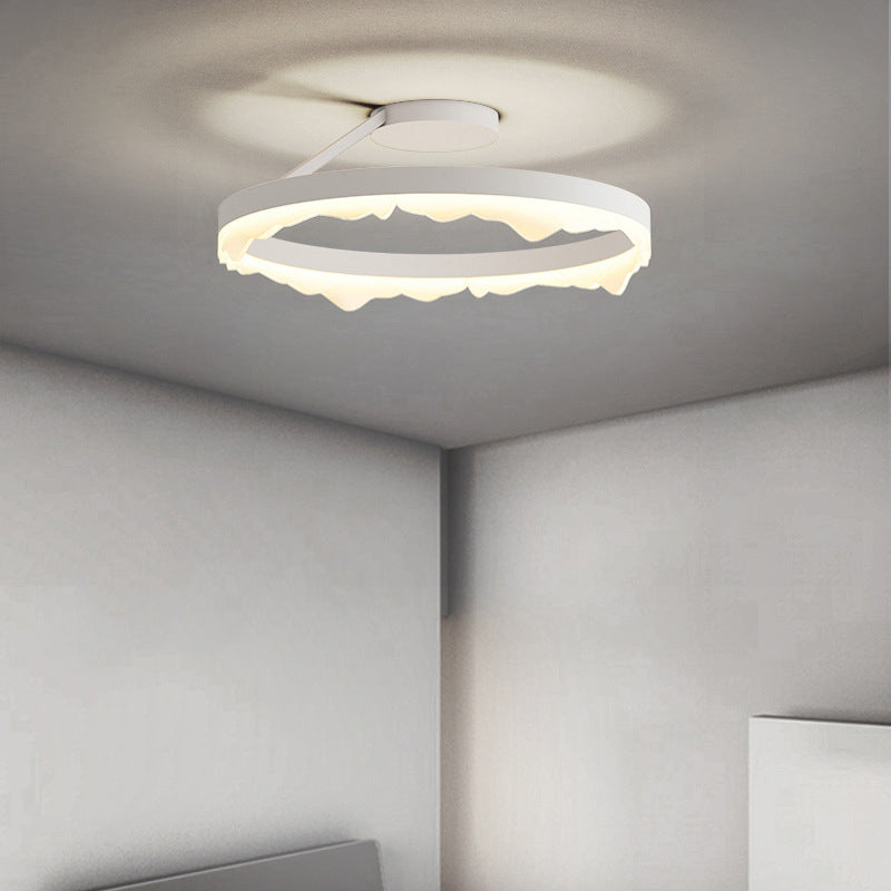 Contemporary Circle Flush Light Fixture Metal 1 Light Flushmount Lighting