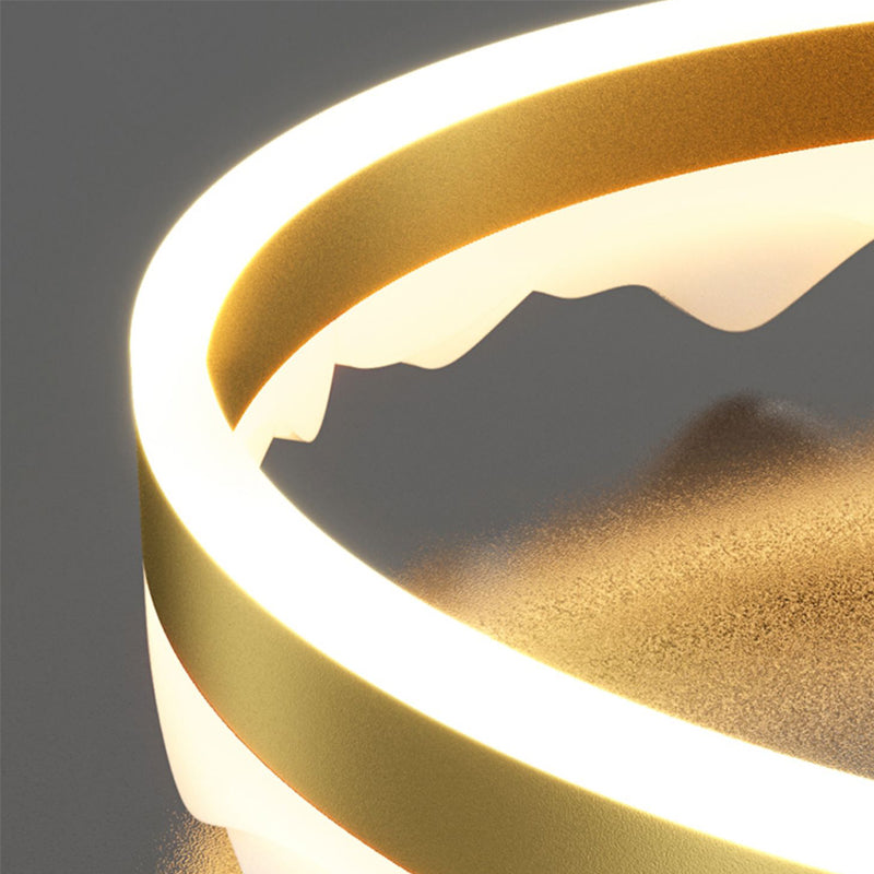 Contemporary Circle Flush Light Fixture Metal 1 Light Flushmount Lighting