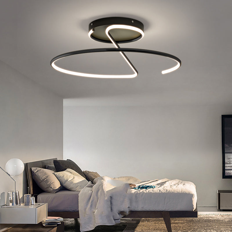 Nordic Metal Ceiling Light Linear 1 Light Flush Mount Ceiling Light for Bedroom