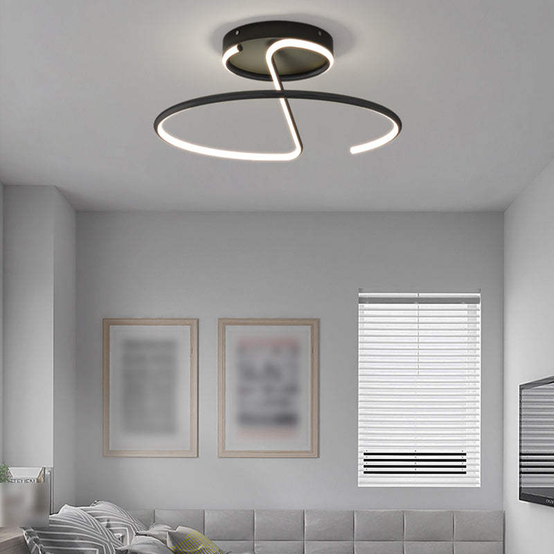 Nordic Metal Ceiling Light Linear 1 Light Flush Mount Ceiling Light for Bedroom