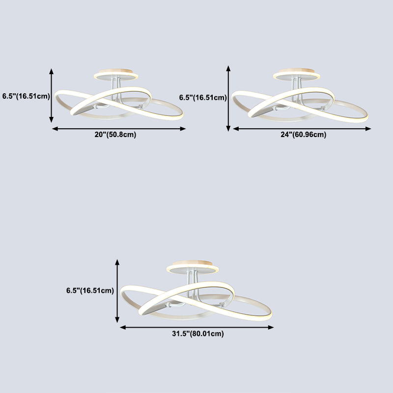 Nordic Metal Ceiling Light Linear LED Flush Mount Light for Living Room
