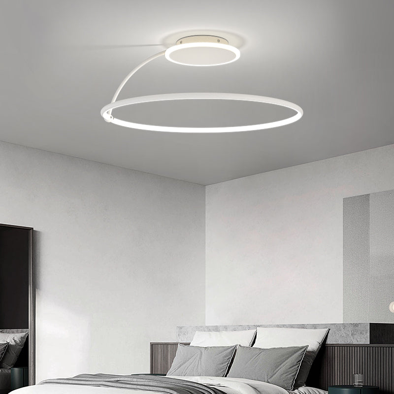 Nordic Metal Ceiling Light Circle 2 Lights Flush Mount Ceiling Light for Bedroom