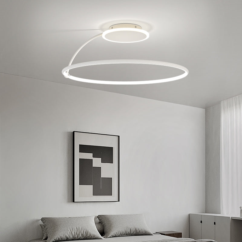 Nordic Metal Ceiling Light Circle 2 Lights Flush Mount Ceiling Light for Bedroom