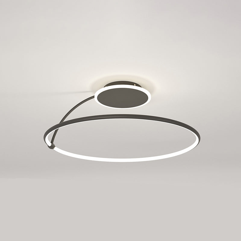 Nordic Metal Ceiling Light Circle 2 Lights Flush Mount Ceiling Light for Bedroom
