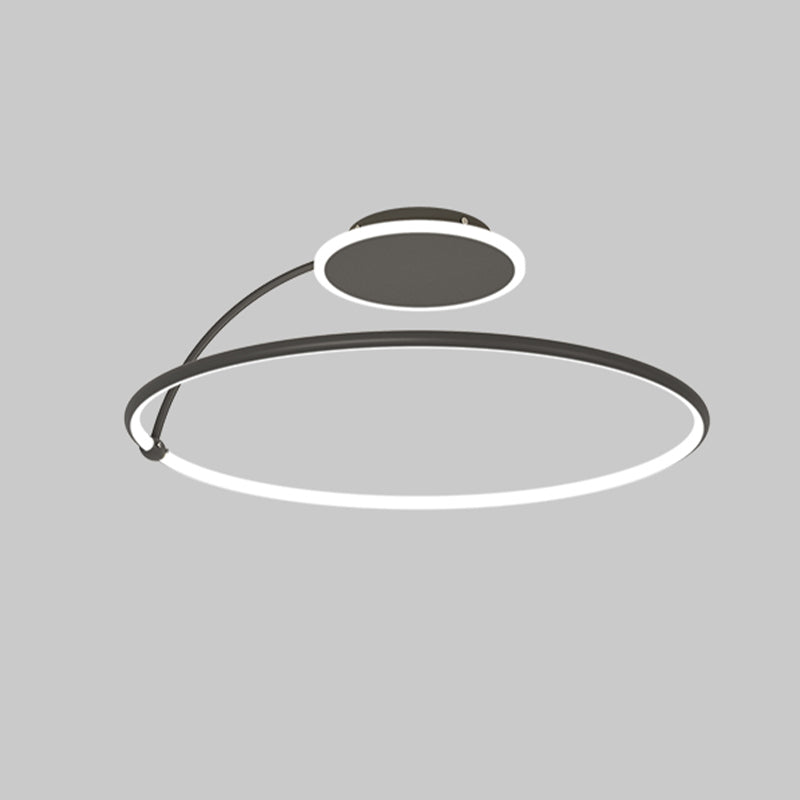 Nordic Metal Ceiling Light Circle 2 Lights Flush Mount Ceiling Light for Bedroom