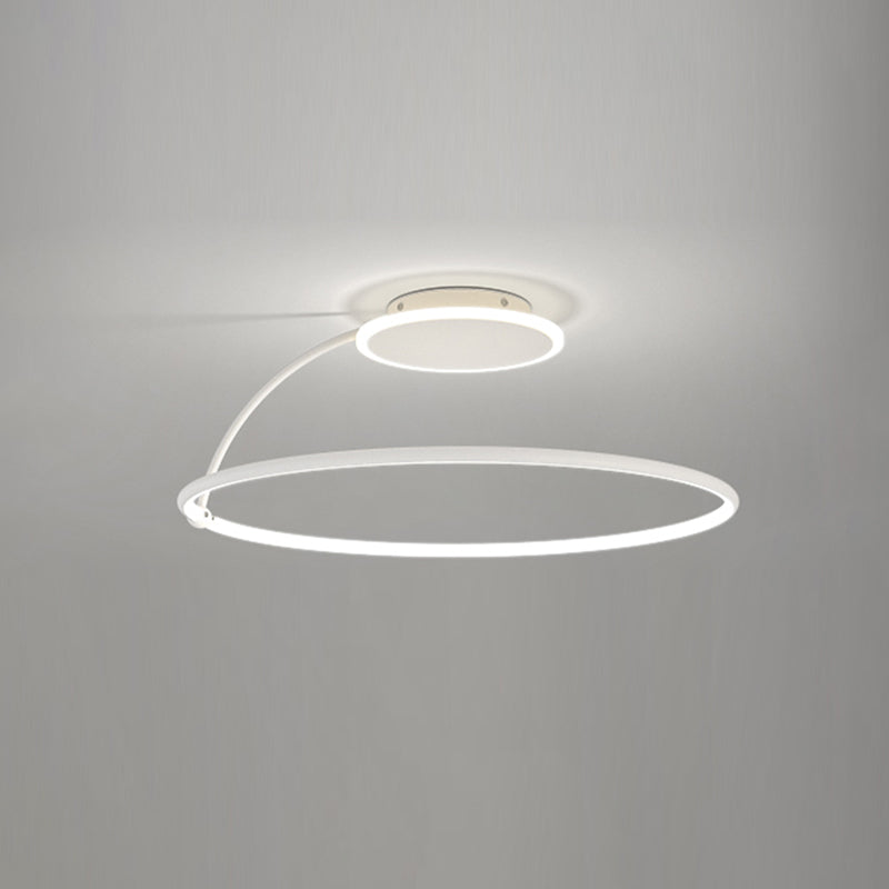 Nordic Metal Ceiling Light Circle 2 Lights Flush Mount Ceiling Light for Bedroom
