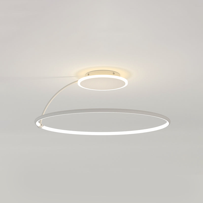 Nordic Metal Ceiling Light Circle 2 Lights Flush Mount Ceiling Light for Bedroom