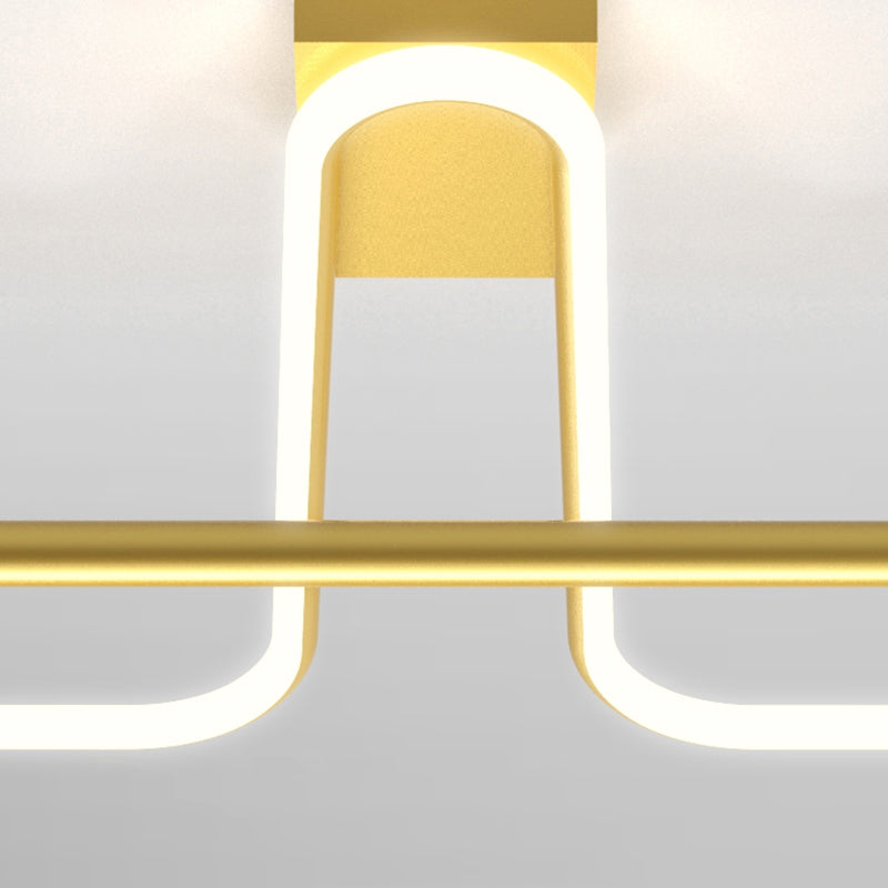 Contemporary Metal Ceiling Light Square LED Flush Mount Light for Bedroom