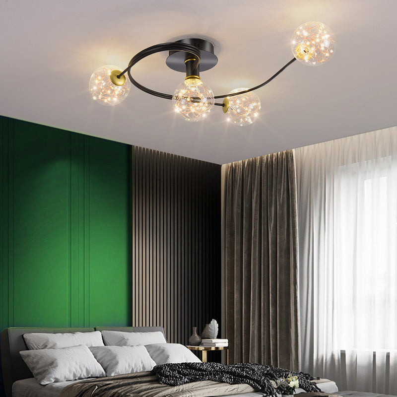 Forma de bola de vidrio al ras del techo de techo moderna luces múltiples iluminación de montaje al ras de color