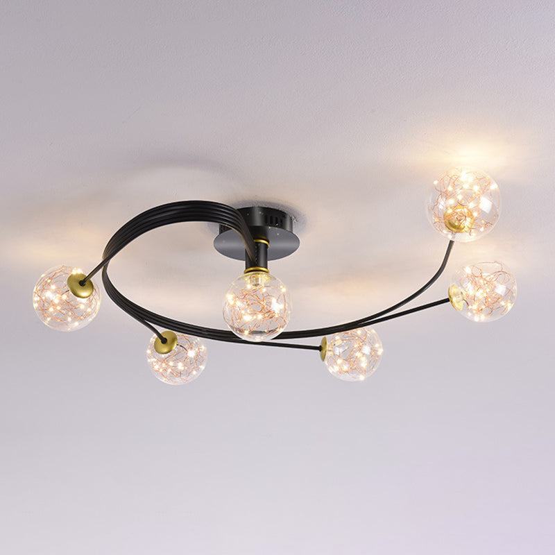 Forma de bola de vidrio al ras del techo de techo moderna luces múltiples iluminación de montaje al ras de color