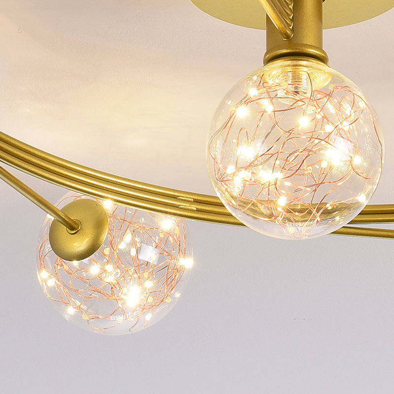 Forma de bola de vidrio al ras del techo de techo moderna luces múltiples iluminación de montaje al ras de color