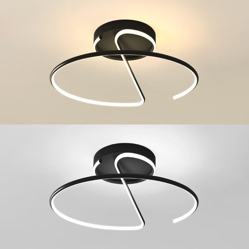 Modern Style Linear Shape Ceiling Light Metal 1 Light Ceiling Light for Living Room