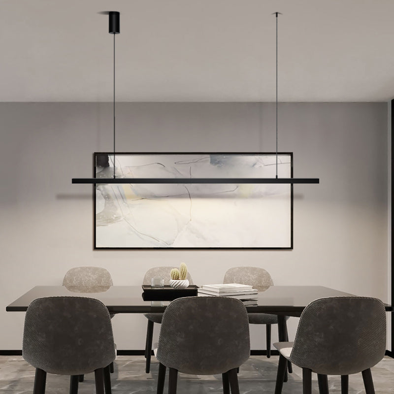 Modern Style Linear Hanging Pendant Light Metal 1-Light Hanging Lamp Kit