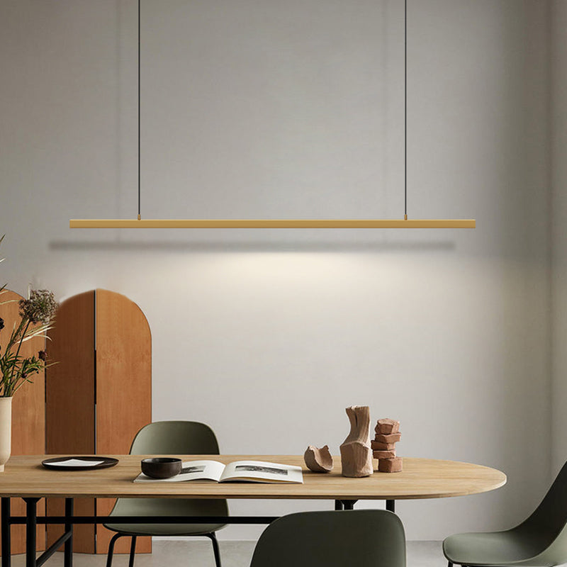 Modern Style Linear Hanging Pendant Light Metal 1-Light Hanging Lamp Kit