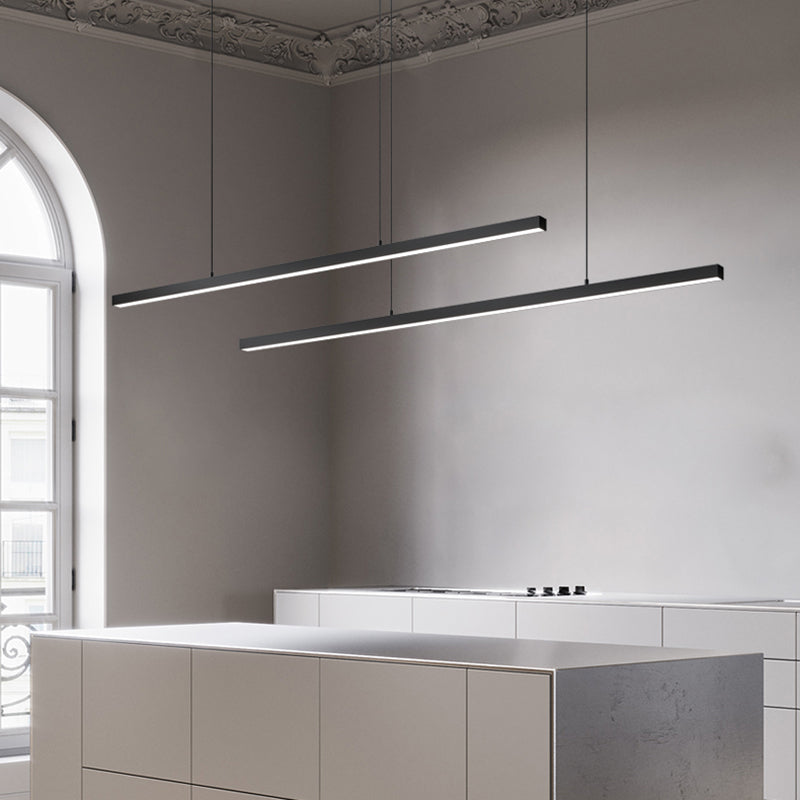 Modern Style Linear Hanging Pendant Light Metal 1-Light Hanging Lamp Kit
