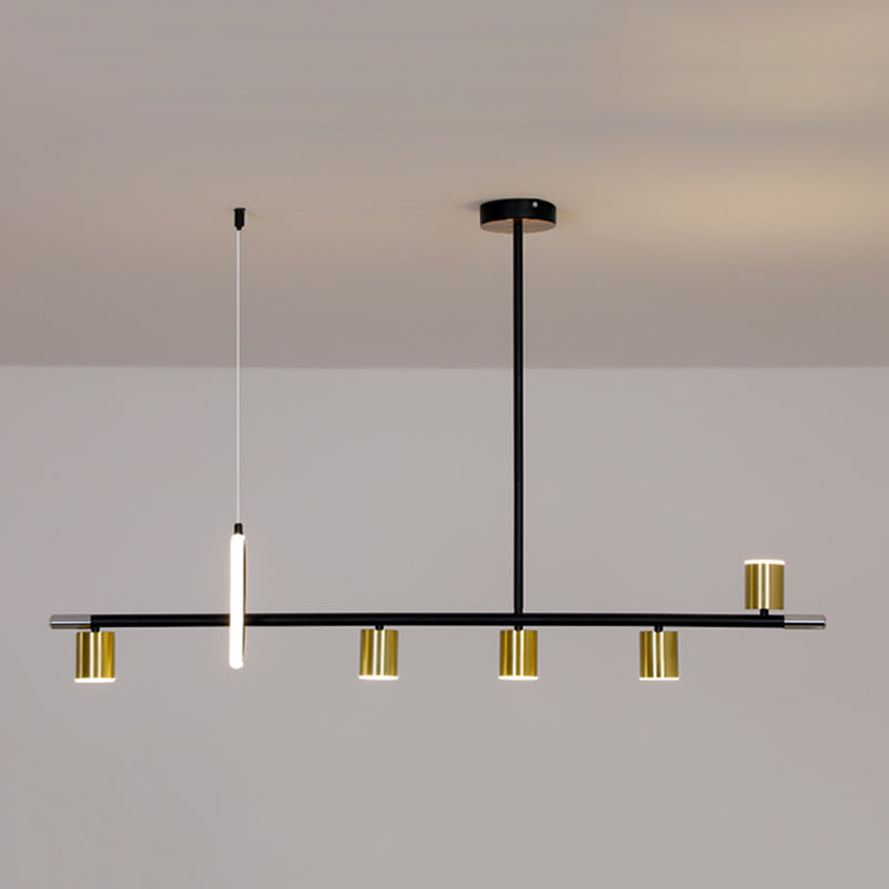 Modern Metal Track Lamp Multi-Head Restaurant Island Lighting Fixtures with Acrylic Shade