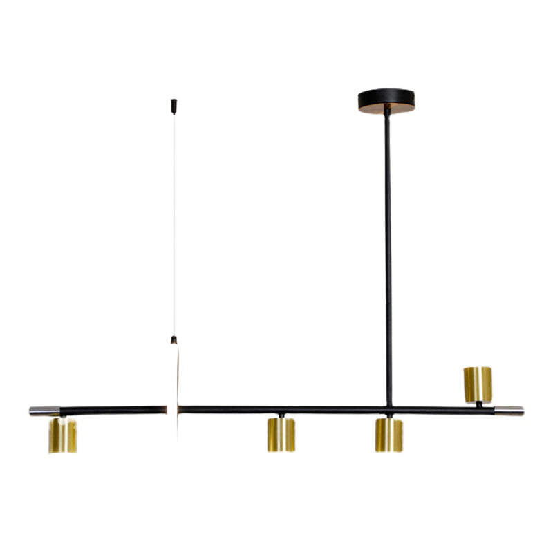 Modern Metal Track Lamp Multi-Head Restaurant Island Lighting Fixtures with Acrylic Shade