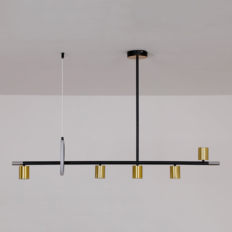 Modern Metal Track Lamp Multi-Head Restaurant Island Lighting Fixtures with Acrylic Shade