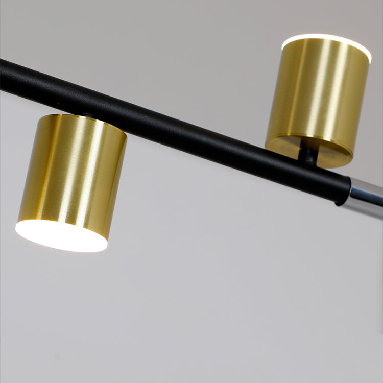 Modern Metal Track Lamp Multi-Head Restaurant Island Lighting Fixtures with Acrylic Shade