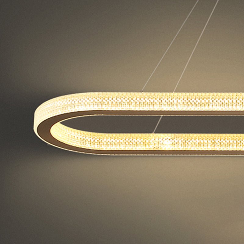 Modern Style Oval Pendant Light Metal 1 Light Pendant Light Fixture