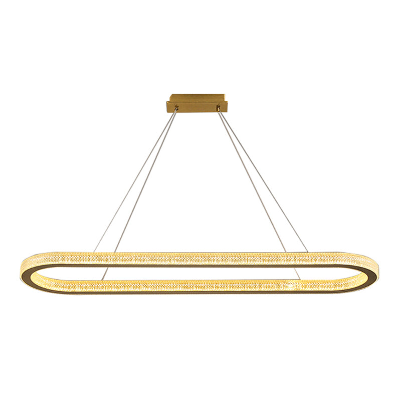 Modern Style Oval Pendant Light Metal 1 Light Pendant Light Fixture