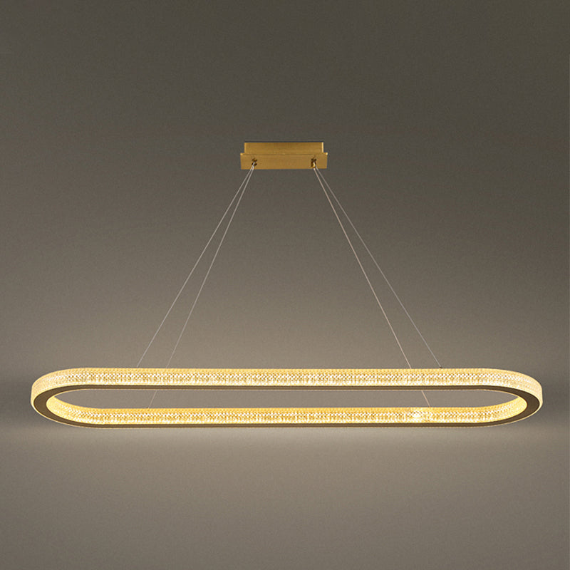 Modern Style Oval Pendant Light Metal 1 Light Pendant Light Fixture