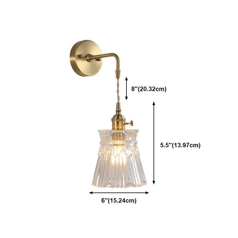 Glass Geometric Wall Sconces Industrial Style 1 Light Wall Mounted Lamps