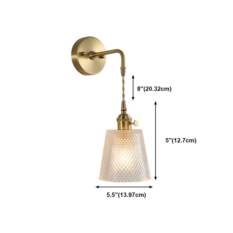 Glass Geometric Wall Sconces Industrial Style 1 Light Wall Mounted Lamps