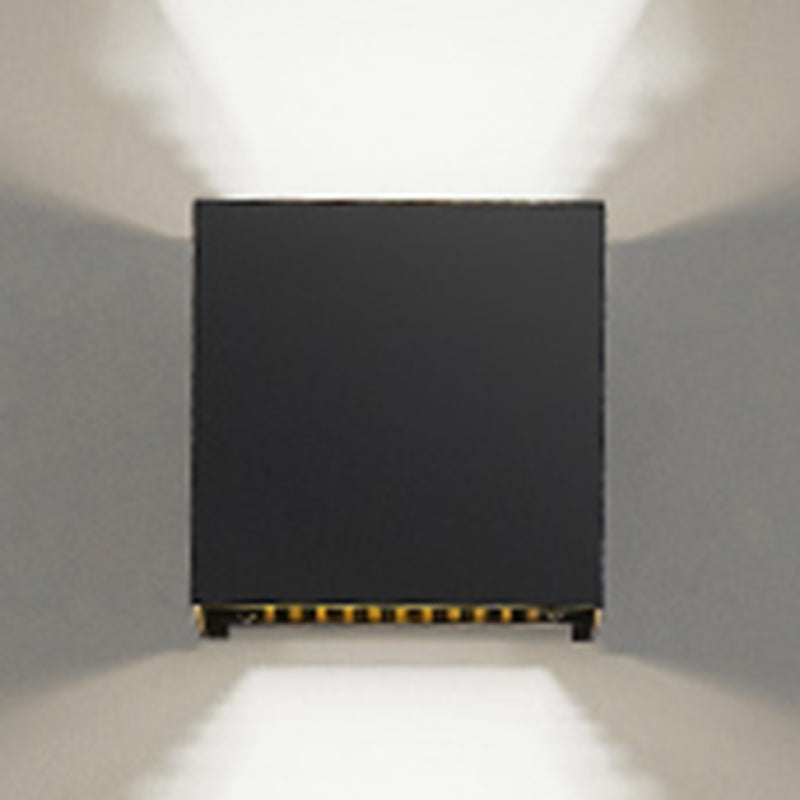 Square Shade Metal Wall Sconce Modern Style 2 Lights Wall Lighting Fixtures