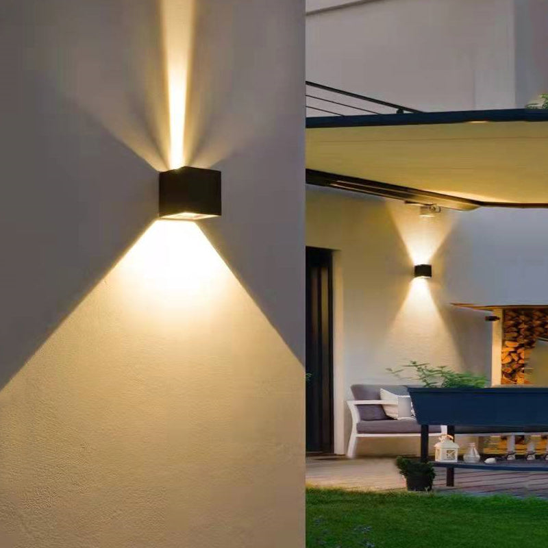 Square Shade Metal Wall Sconce Modern Style 2 Lights Wall Lighting Fixtures