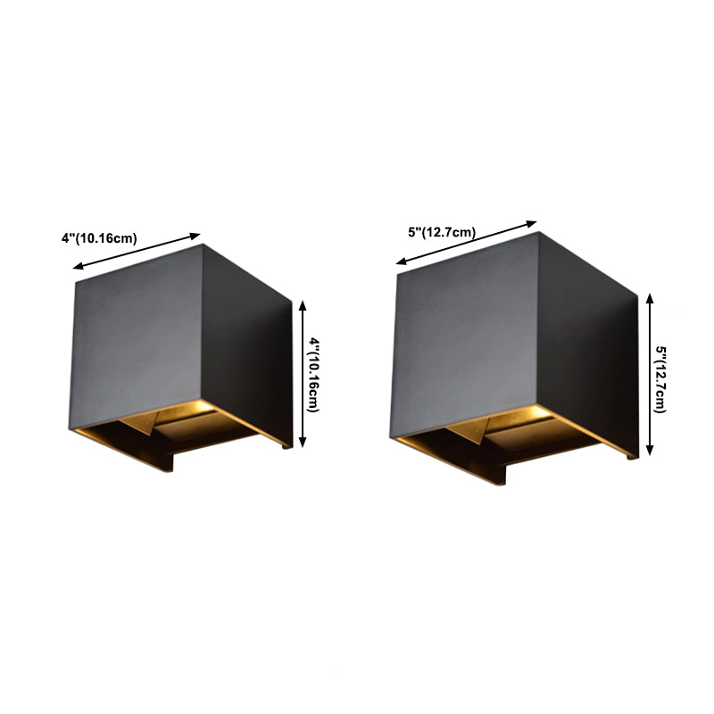 Square Shade Metal Wall Sconce Modern Style 2 Lights Wall Lighting Fixtures