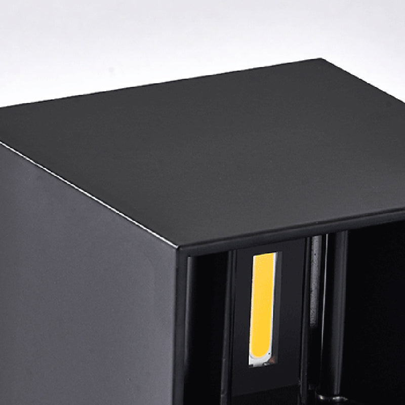 Square Shade Metal Wall Sconce Modern Style 2 Lights Wall Lighting Fixtures