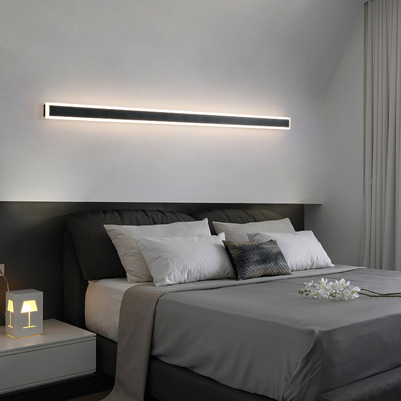Metall lineare Formwandlicht moderne 1 leichte Wandmontageleuchte in Schwarz