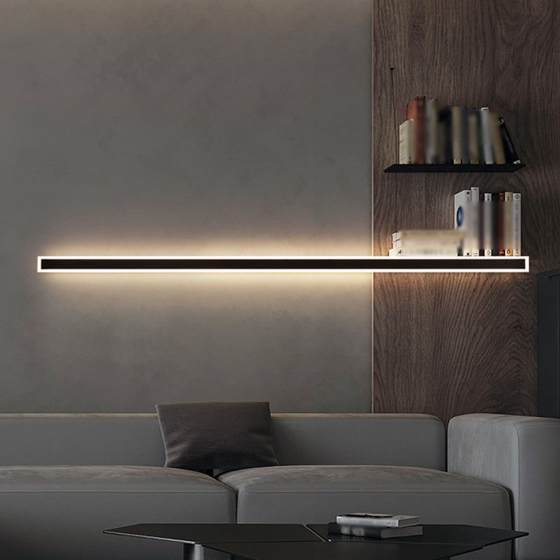 Metall lineare Formwandlicht moderne 1 leichte Wandmontageleuchte in Schwarz
