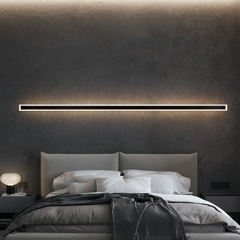 Metall lineare Formwandlicht moderne 1 leichte Wandmontageleuchte in Schwarz