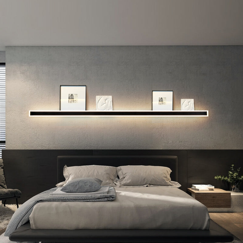 Metall lineare Formwandlicht moderne 1 leichte Wandmontageleuchte in Schwarz