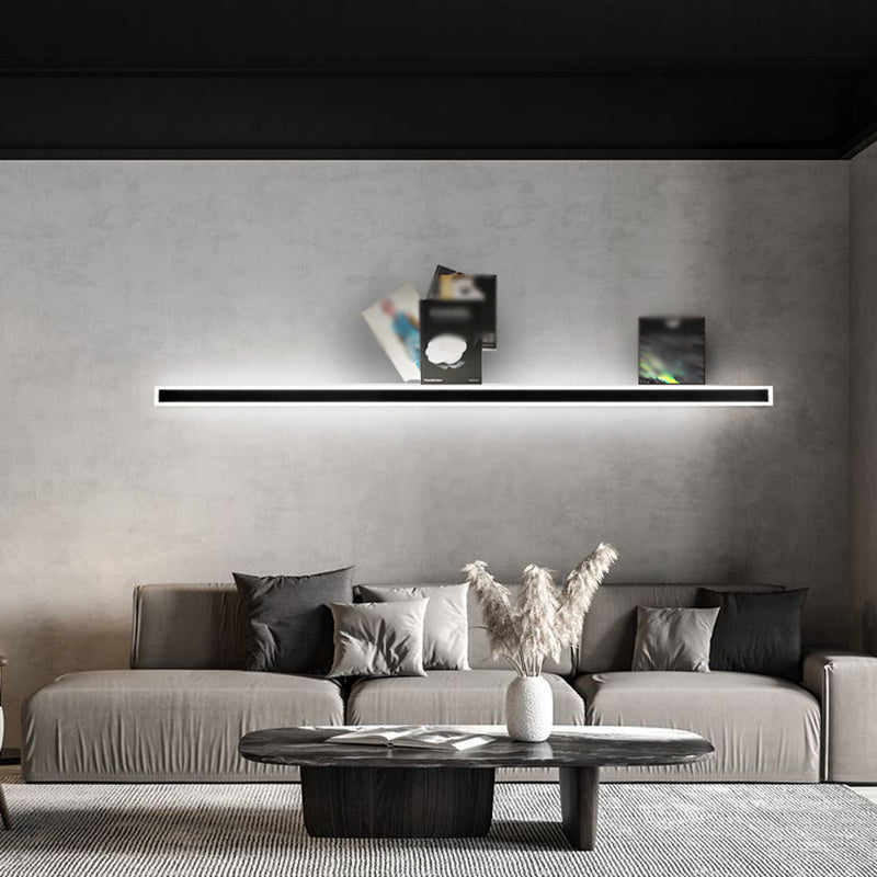 Metall lineare Formwandlicht moderne 1 leichte Wandmontageleuchte in Schwarz