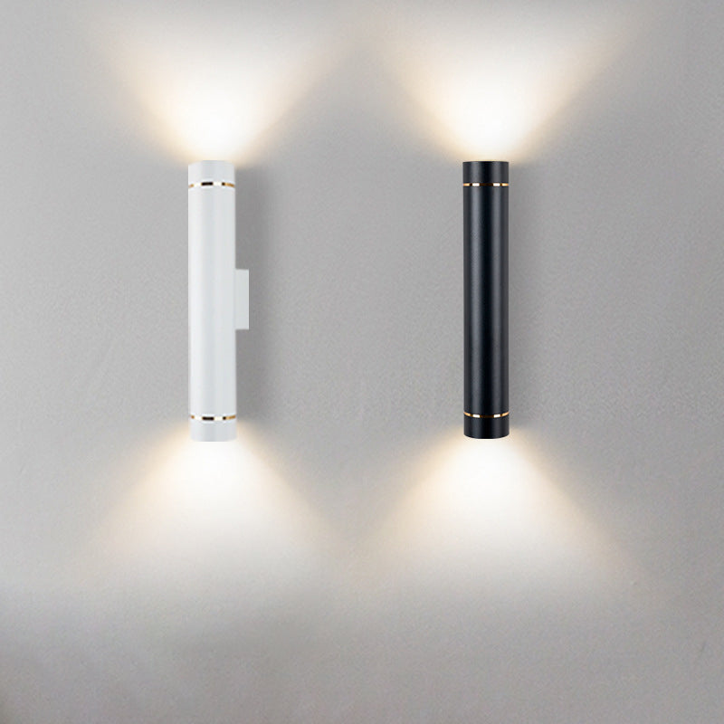 2 Lights Cylinder Wall Lights Modern Style Metal Wall Lighting Fixtures