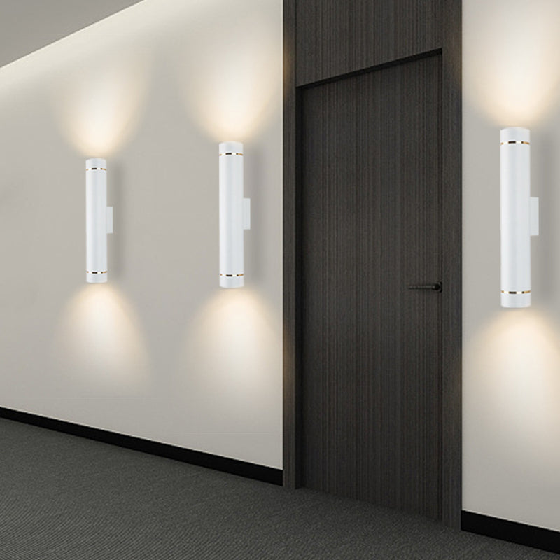 2 Lights Cylinder Wall Lights Modern Style Metal Wall Lighting Fixtures