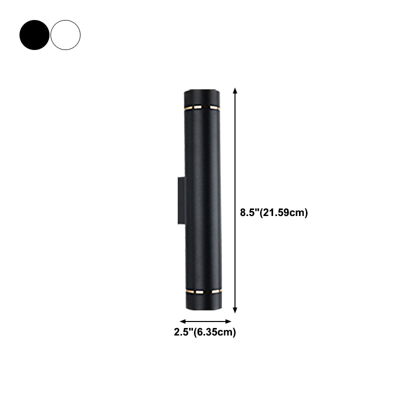 2 Lights Cylinder Wall Lights Modern Style Metal Wall Lighting Fixtures