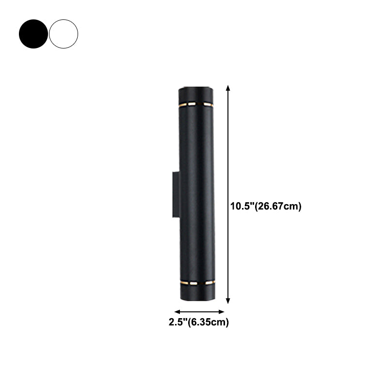 2 Lights Cylinder Wall Lights Modern Style Metal Wall Lighting Fixtures