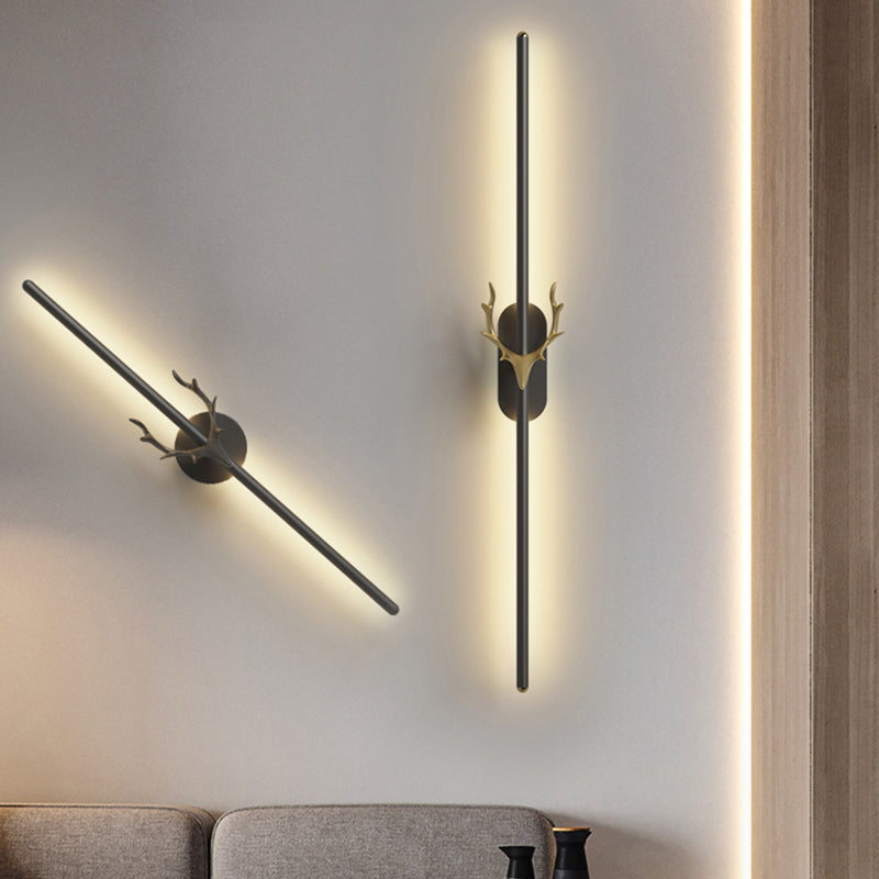 Metal Linear Shape Wall Mount Lighting Modern 1-Light Wall Mounted Light Fixture