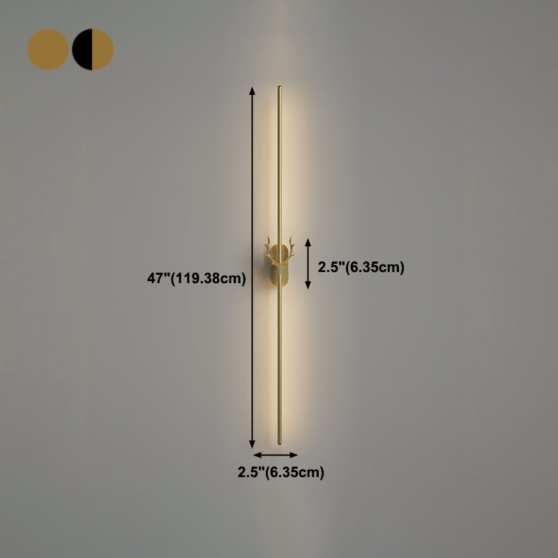 Metal Linear Shape Wall Mount Lighting Modern 1-Light Wall Mounted Light Fixture